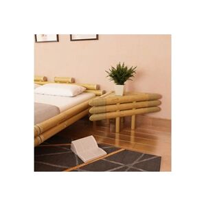 VIDAXL Table de chevet 2 pcs 60 x 60 x 40 cm Bambou naturel - Publicité