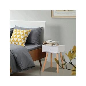 VIDAXL Table de chevet 2 pcs Bois de pin massif 40 x 30 x 61 cm Blanc - Publicité