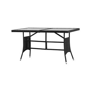 VIDAXL Table de jardin Noir 140x80x74 cm Résine tressée - Publicité