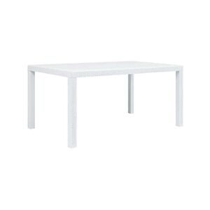 VIDAXL Table de jardin Blanc 150x90x72 cm Plastique Aspect de rotin - Publicité