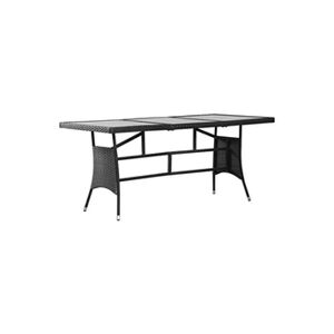 VIDAXL Table de jardin Noir 170x80x74 cm Résine tressée - Publicité