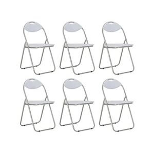 VIDAXL Chaises pliantes de salle à manger 6 pcs Blanc Similicuir - Publicité