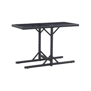 VIDAXL Table de jardin Noir 110x53x72 cm Verre et résine tressée - Publicité