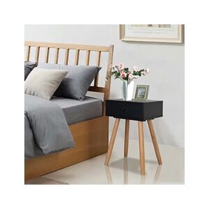 VIDAXL Table de chevet 2 pcs Bois de pin massif 40 x 30 x 61 cm Noir - Publicité