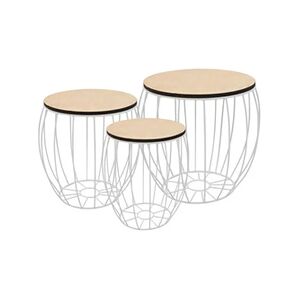 VIDAXL Ensemble de table basse Contreplaqué de peuplier Fer 3 pcs - Publicité