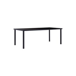 VIDAXL Table de salle à manger Noir 200x100x75 cm Verre trempé - Publicité