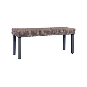 VIDAXL Banc 110 cm Gris Rotin naturel kubu et bois de manguier massif - Publicité