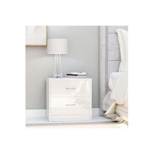 VIDAXL Table de chevet Blanc brillant 40 x 30 x 40 cm Aggloméré - Publicité
