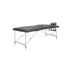 VIDAXL Table de massage 2 zones Cadre en aluminium Anthracite 186x68cm - Publicité