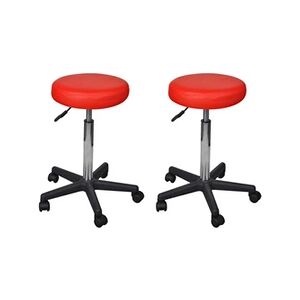 VIDAXL Tabourets de bureau 2 pcs Rouge 35,5x84 cm Similicuir - Publicité