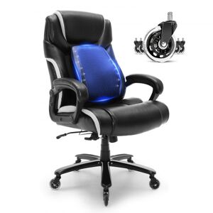 VEVOR Chaise de Bureau en Cuir Fauteuil de Direction Ergonomique avec Soutien Lombaire Réglable Siège de Bureau Charge Maximale 181 kg Dossier Inclinable Accoudoirs Relevables pour Gamer Bureau Maison - Publicité