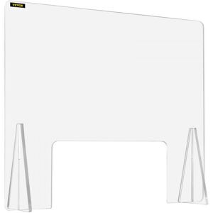 VEVOR écran de Protection Acrylique Hygiaphone 60x75cm Panneau de Séparation Transparent Passe 20x46cm écran de Séparation Anti-Contamination Séparateur Table Comptoir Bureau - Publicité