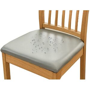 Pièces Housse De Siège De Chaise De Salle À Manger Extensible En Cuir Pu Résistant À L'eau Gris - Publicité