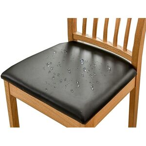 Housse De Siège De Chaise De Salle À Manger En Cuir Pu Extensible, Résistante À L'eau, Noire, 2 Pièces - Publicité