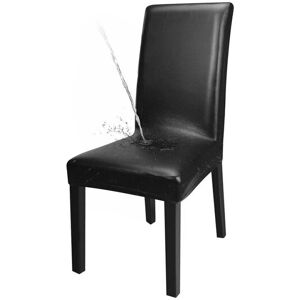 Housse De Chaise De Salle À Manger En Cuir Pu, 2 Pièces, Imperméable, Résistante À L'huile, Protection De Chaise, Noire - Publicité