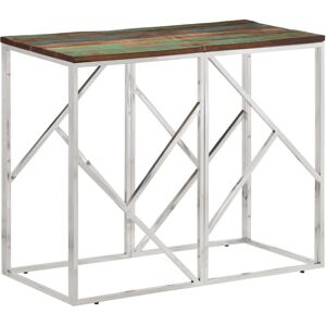 Vidaxl Table Console Argenté Acier Inoxydable/Bois Massif Récupération - Publicité