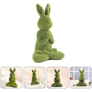 Décor de lapin de Paques, figurine de lapin en mousse de 7 pouces, décor de lapin floqué pour jardin, maison, bureau, fête, dessus de Table (Yoga) - Publicité