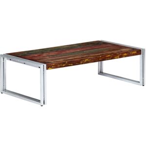 vidaXL Table Basse 120 X 60 X 35 Cm Bois De Récupération Solide - Publicité