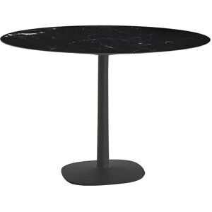 Kartell Table Multiplo Avec Plateau Rond Ø 135 Cm Et Grande Base Carrée (Noir - Aluminium Moulé Et Plateau En Céramique Finition Marbre) - Publicité