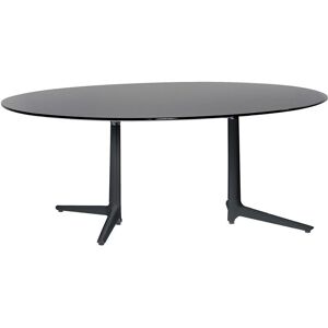 Kartell Table Multiplo Xl Avec Plateau Oval (Noir - Aluminium Moulé Et Plateau En Verre) - Publicité