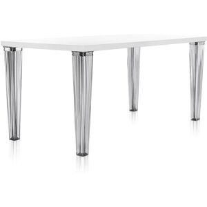 Kartell Table Top Top Plateau En Verre Dim. 160x72x80 (Blanc - Pleateau En Verre - Pieds En Pmma Transparent) - Publicité