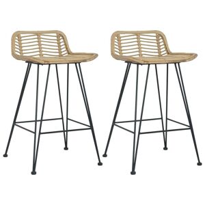 vidaXL Chaises De Bar 2 Pcs Rotin Naturel - Publicité