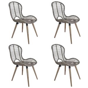 Vidaxl Chaises De Salle À Manger 4 Pcs Marron Rotin Naturel - Publicité