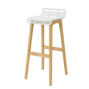 Sobuy Fst76-W Tabouret De Bar Design Chaise De Bar Cuisine Avec Repose-Pieds Piètement En Bois De Chêne - Publicité