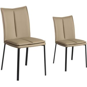 Tousmesmeubles Duo De Chaises Simili Cuir Taupe - Tucson - Publicité