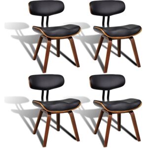 Vidaxl Chaises De Salle À Manger 4 Pcs Bois Courbé Et Similicuir - Publicité