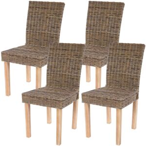 Mendler Lot De 4 Chaises De Séjour Littau Chaise En Osier, Rotin Kubu - Publicité