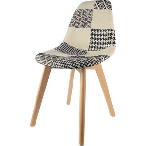 Chaise Scandinave Patchwork - H. 85 Cm - Noir Et Blanc - Publicité