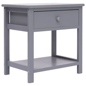 Vidaxl Table De Chevet Gris 40x29x42 Cm Bois De Paulownia - Publicité