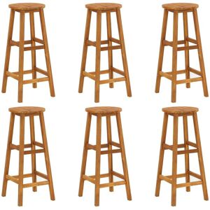 vidaXL Tabourets De Bar 6 Pcs Bois D'acacia Solide - Publicité