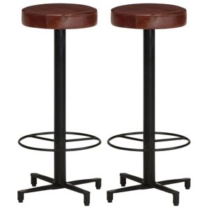 Vidaxl Tabourets De Bar 2 Pcs 76 Cm Cuir Véritable - Publicité