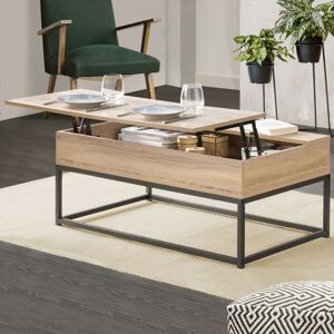 IDMarket Table Basse Plateau Relevable Detroit Design Industriel - Publicité