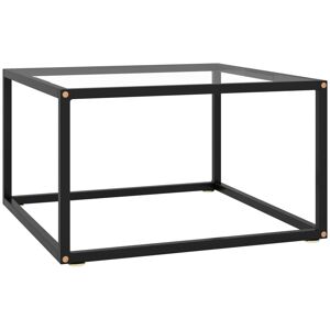 Vidaxl Table Basse Noir Avec Verre Trempé 60x60x35 Cm - Publicité