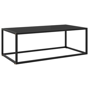 Vidaxl Table Basse Noir Avec Verre Noir 100x50x35 Cm - Publicité