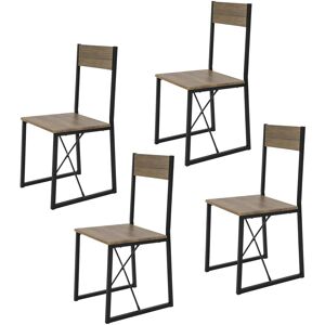 Sobuy® Fst67x4 Lot De 4 Chaises De Cuisine En Métal Chaises De Salle À Manger Avec Dossier Chaise Pour Restaurant Style Industriel Pour Cuisine, Salon, Jardin, Balcon - Publicité