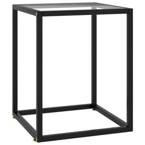 Vidaxl Table Basse Noir Avec Verre Trempé 40x40x50 Cm - Publicité