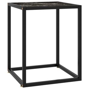 Vidaxl Table Basse Noir Avec Verre Marbre Noir 40x40x50 Cm - Publicité