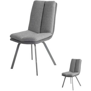 Tousmesmeubles Duo De Chaises Tissu Anthracite/Gris - Anala - Publicité