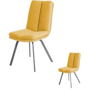 Tousmesmeubles Duo De Chaises Tissu Jaune - Anala - Publicité