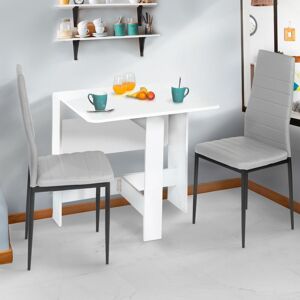 IDMarket Table Console Pliable Edi 2-4 Personnes Bois Blanc - Publicité