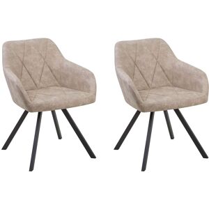 Lot De 2 Chaises En Tissu Beige Monee - Publicité