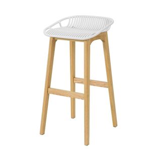 Tabouret De Bar Design Chaise De Bar Cuisine Avec Repose-Pieds Piètement En Bois De Chêne - Sobuy Fst77-W - Publicité