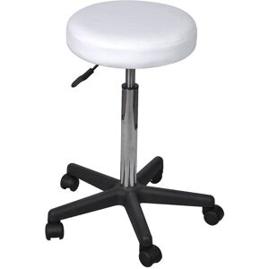 vidaXL 2 Pcs Tabourets De Bureau Blanc 35,5x98 Cm Similicuir - Publicité