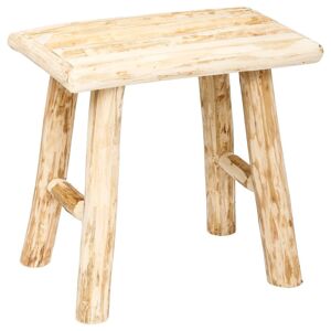 Atmosphera Tabouret En Bois Woody - H. 32 Cm - Naturel - Publicité