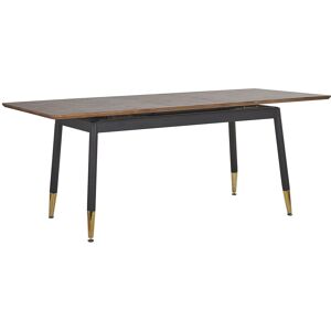 Table Extensible Effet Bois Foncé / Doré 160/200 X 90 Cm California - Publicité