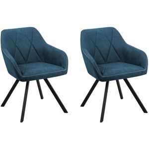 Lot De 2 Chaises En Tissu Bleu Monee - Publicité